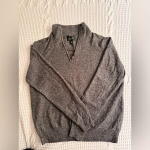 Nordstrom Men's Charcoal V-Neck Cashmere Sweater